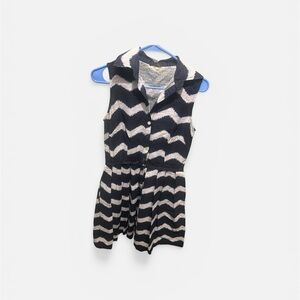 Sleeveless Chevron Knit Dress in Navy
